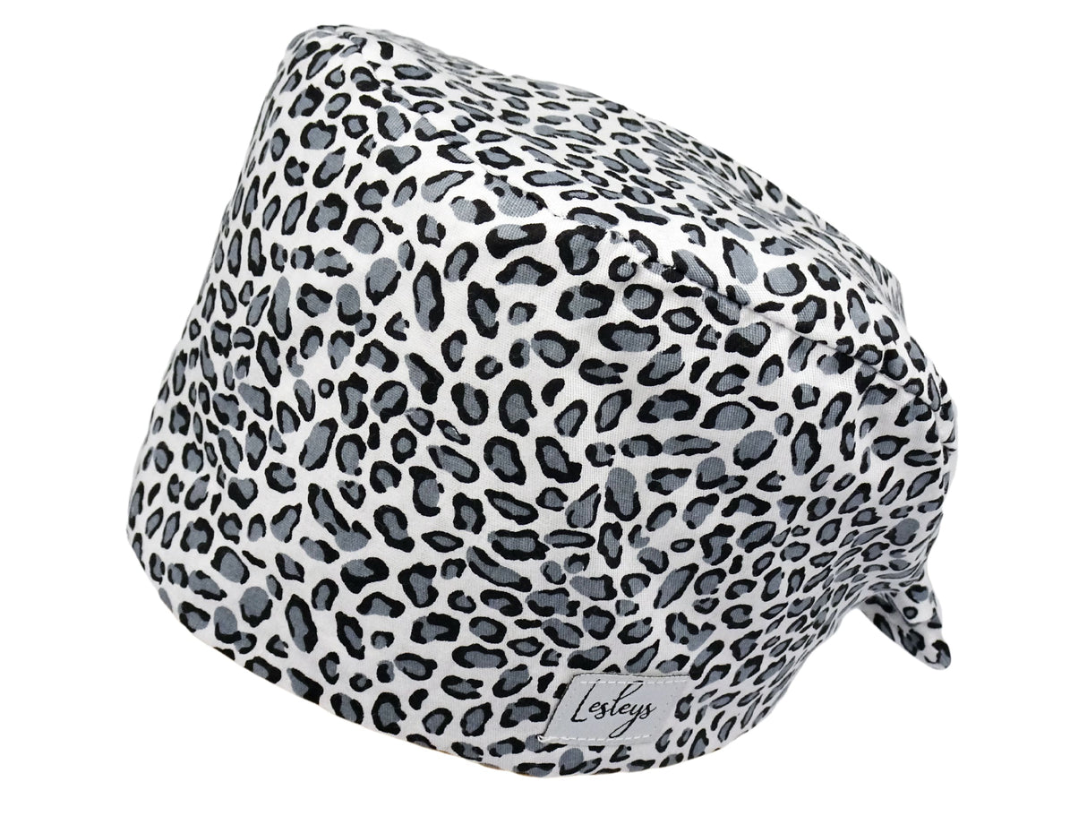 Bandana Stoff OP-Haube Schneeleopard für kurze Haare aus Baumwolle - Lesleys