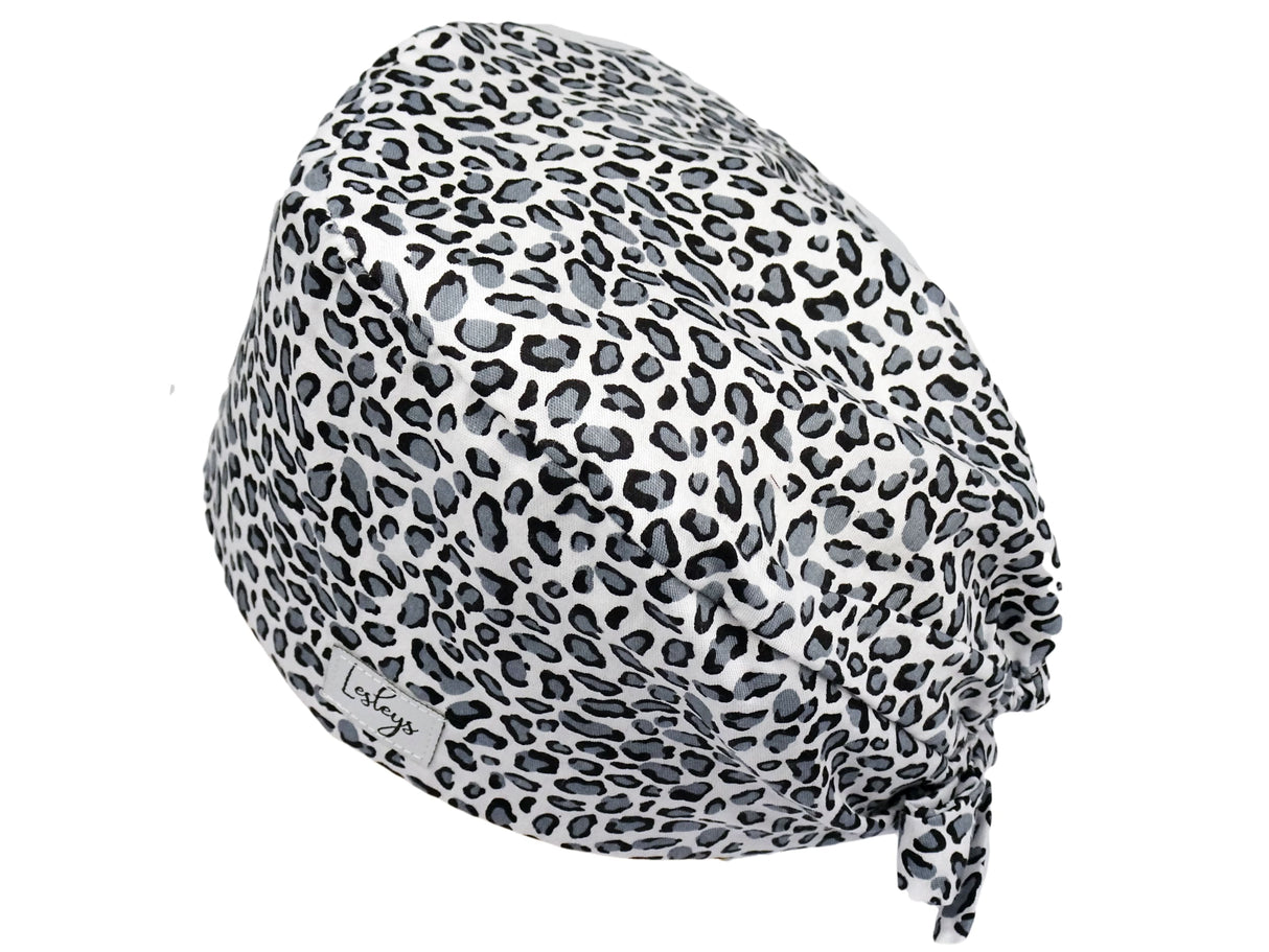 Bandana Stoff OP-Haube Schneeleopard für kurze Haare aus Baumwolle - Lesleys