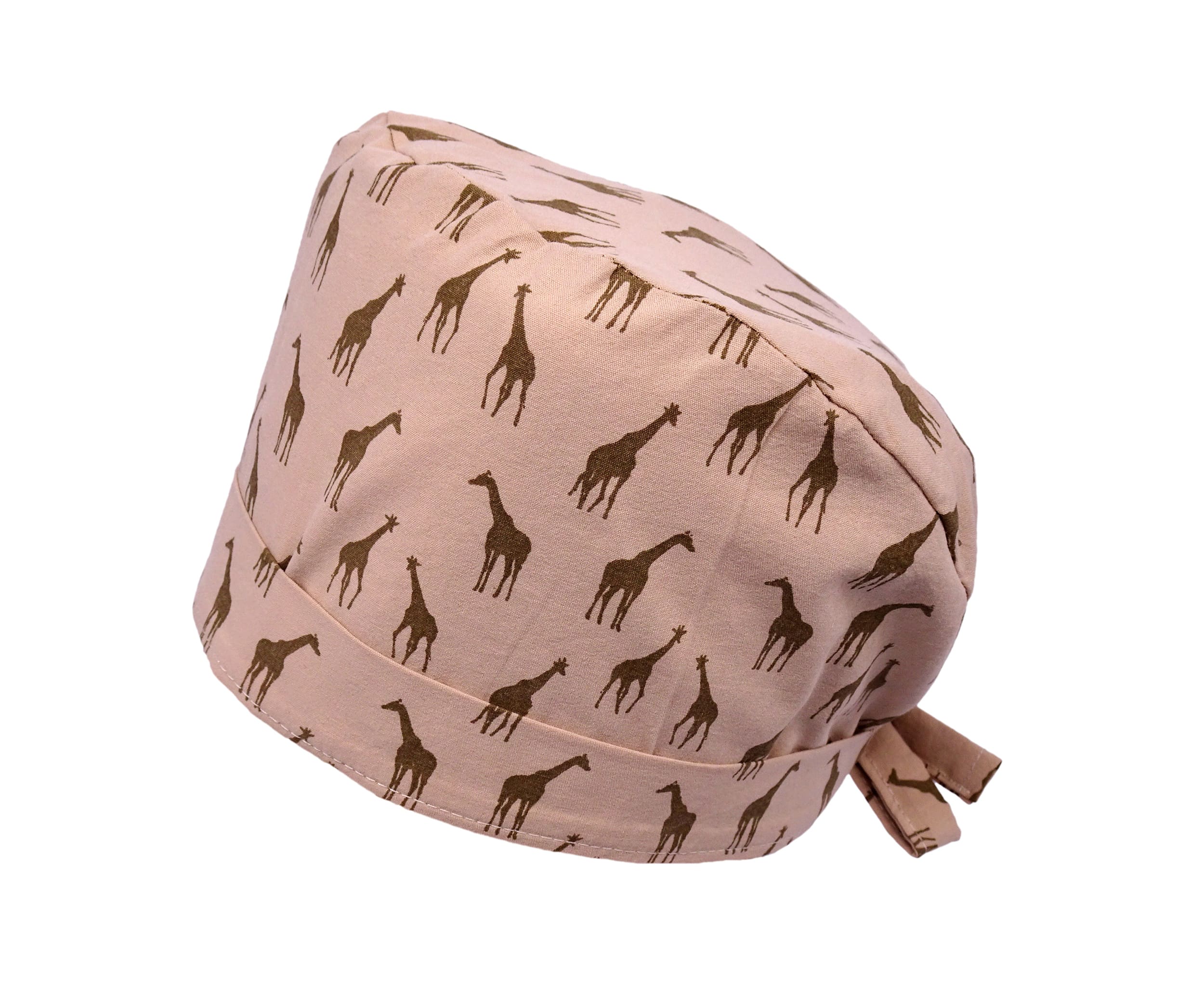 Lesleys OP-Haube für lange Haare Giraffen - Stoff OP-Haube aus 100% Baumwolle