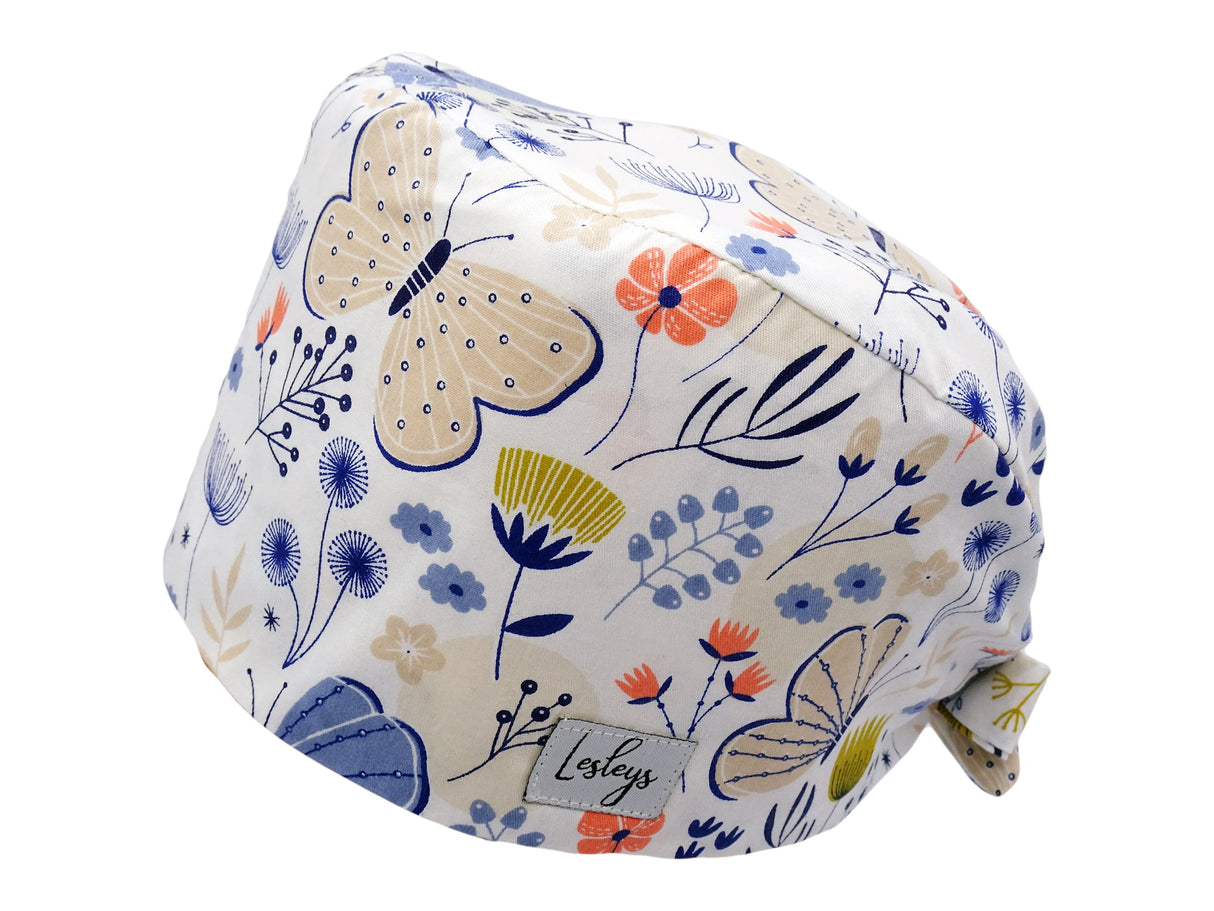 Bandana Stoff OP-Haube Butterfly für kurze Haare aus Baumwolle - Lesleys