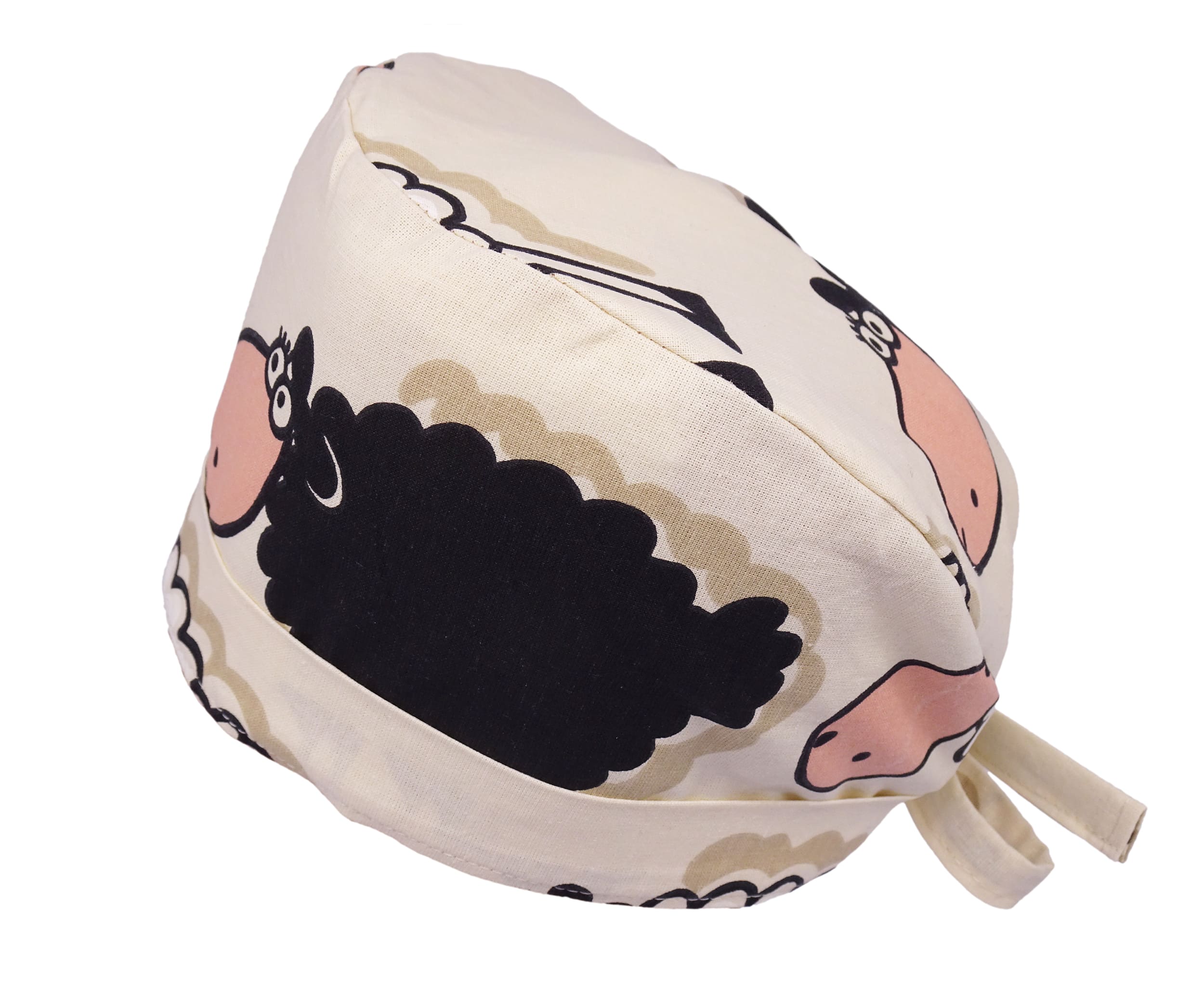 Lesleys OP-Haube für lange Haare Sheeps - Stoff OP-Haube aus 100% Baumwolle
