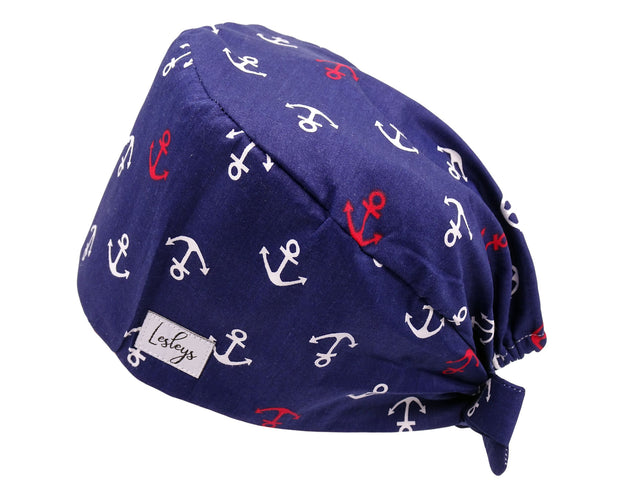 Bandana Stoff OP-Haube Anker für kurze Haare aus Baumwolle - Lesleys