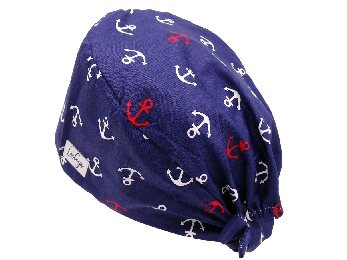 Bandana Stoff OP-Haube Anker für kurze Haare aus Baumwolle - Lesleys