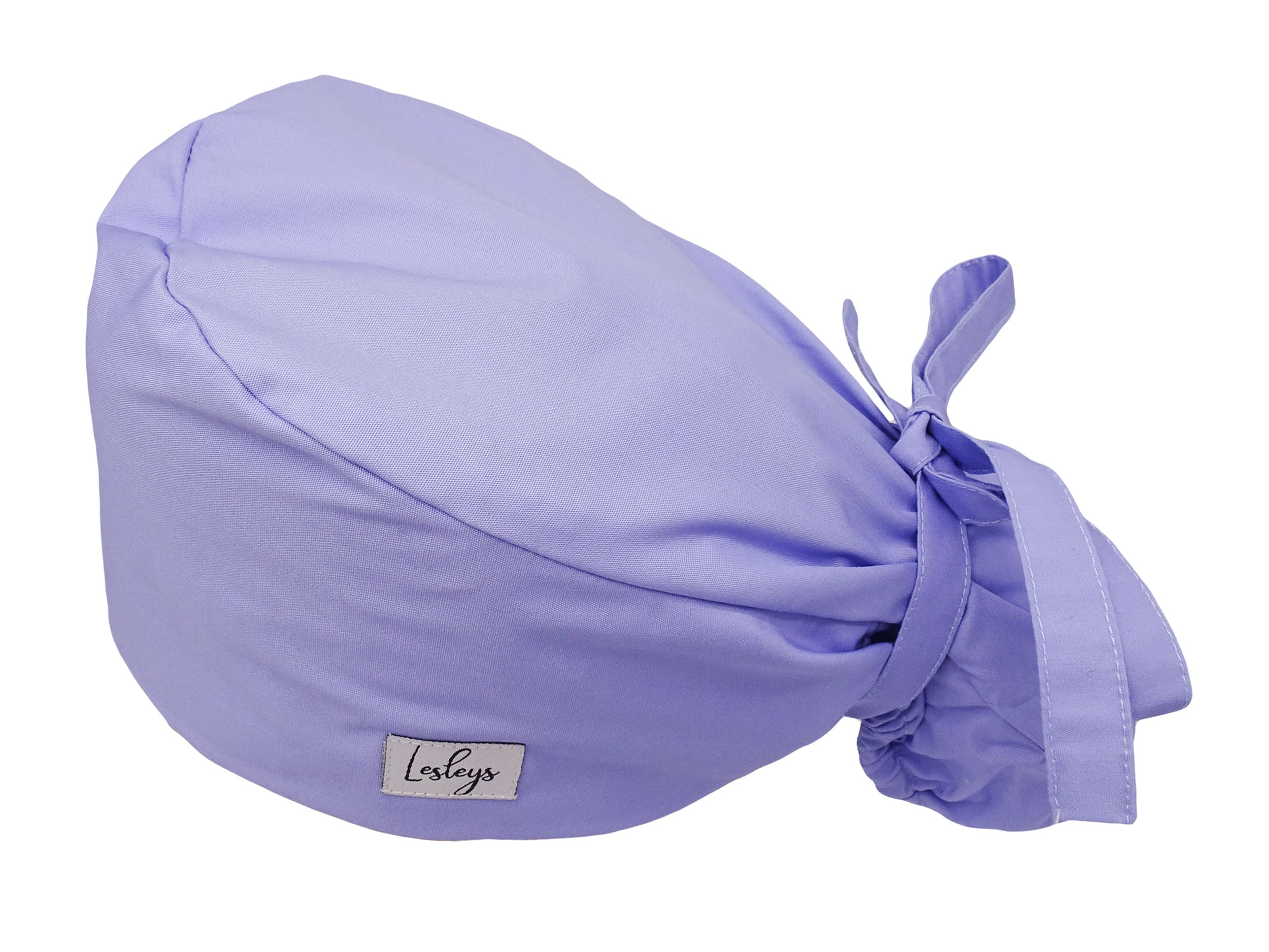 Ponytail Stoff OP-Haube Aquamarinblau für lange Haare aus Baumwolle - Lesleys