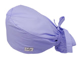 Ponytail Stoff OP-Haube Aquamarinblau für lange Haare aus Baumwolle - Lesleys