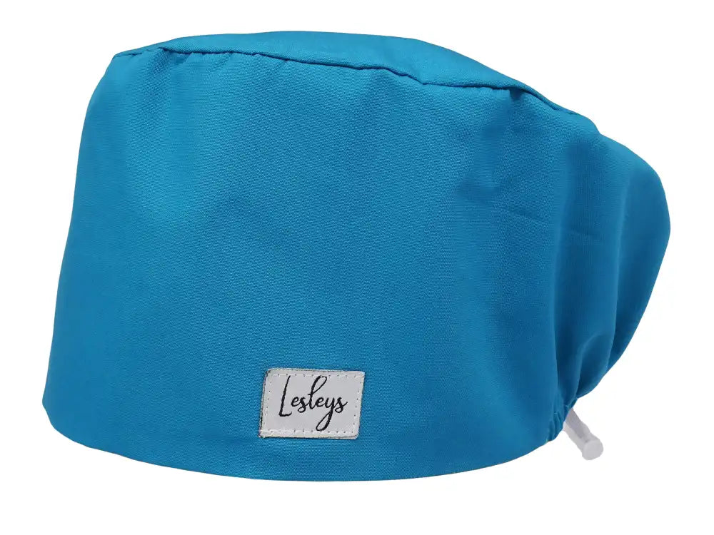 Komfort Stoff OP-Haube Blautopas für lange Haare aus Baumwolle - Lesleys