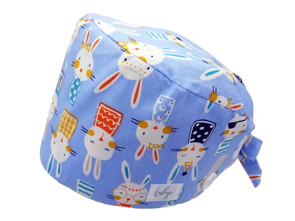Bandana Stoff OP-Haube Bunnys für kurze Haare aus Baumwolle - Lesleys
