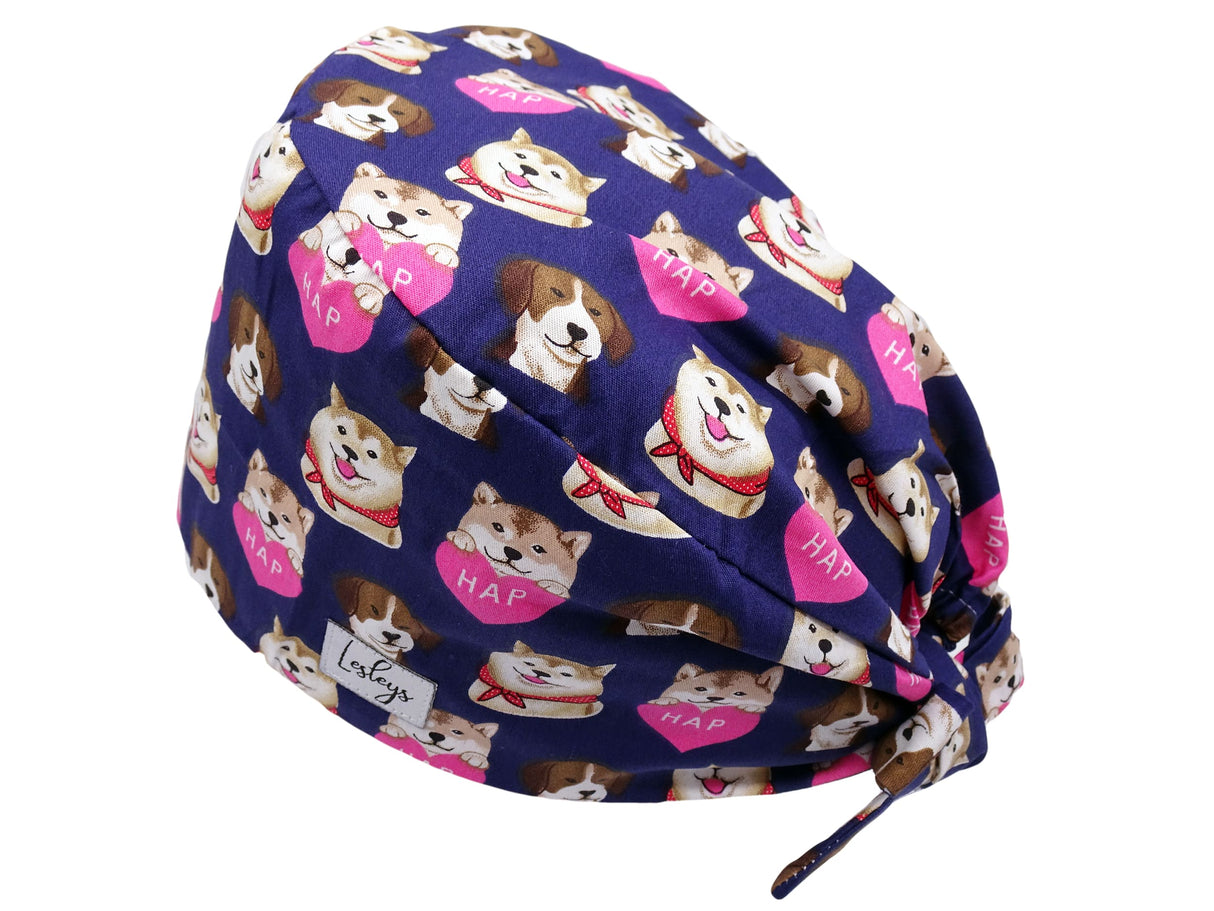 Bandana Stoff OP-Haube Happy Dogs für kurze Haare aus Baumwolle - Lesleys