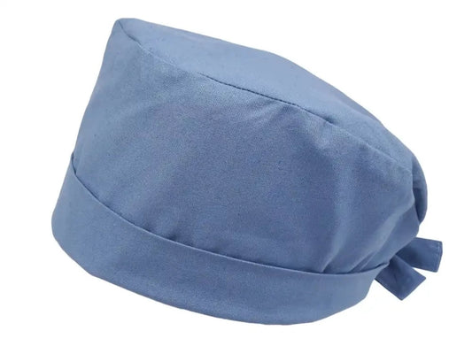 Lesleys OP-Haube für lange Haare Zirkonblau - Stoff OP-Haube aus 100% Baumwolle