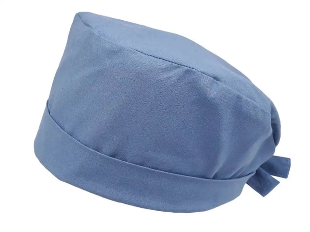 Lesleys OP-Haube für lange Haare Zirkonblau - Stoff OP-Haube aus 100% Baumwolle