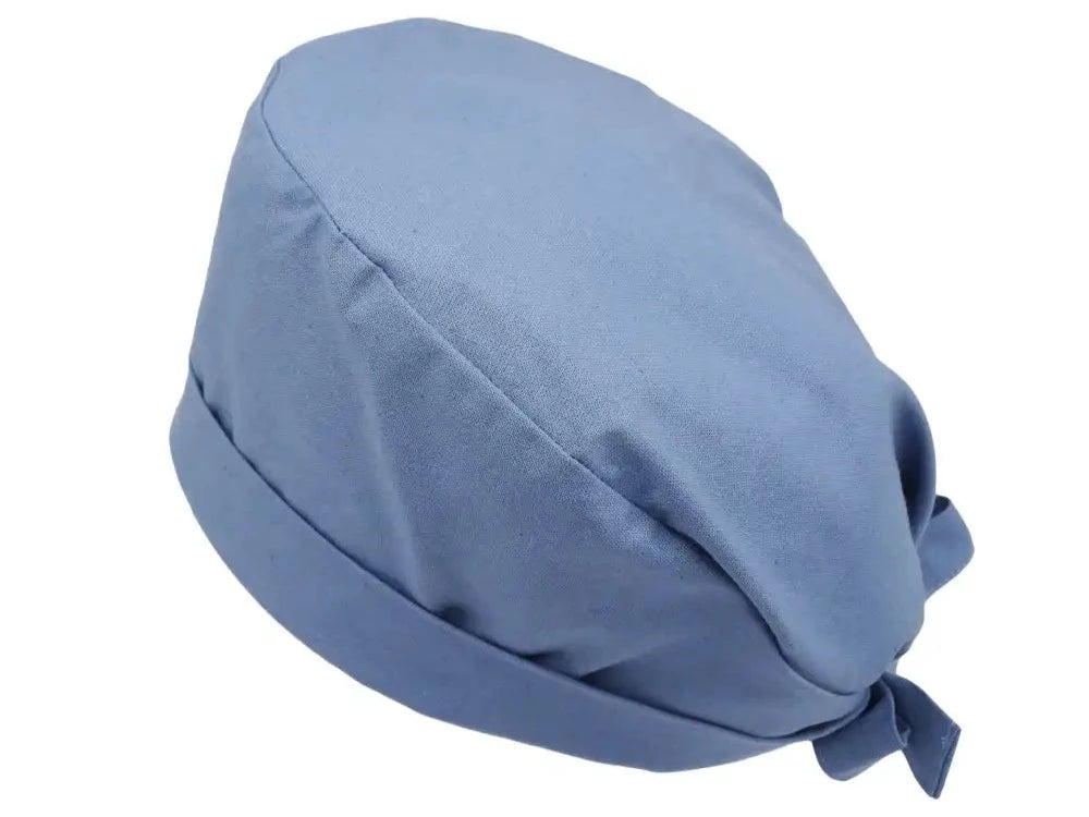 Lesleys OP-Haube für lange Haare Zirkonblau - Stoff OP-Haube aus 100% Baumwolle