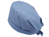 Lesleys OP-Haube für lange Haare Zirkonblau - Stoff OP-Haube aus 100% Baumwolle