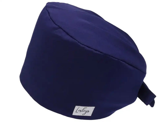 Bandana Stoff OP-Haube Kobaltblau für kurze Haare aus Baumwolle - Lesleys