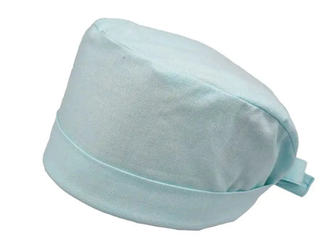 Lesleys OP-Haube für lange Haare Melange Hellblau - Stoff OP-Haube aus 100% Baumwolle
