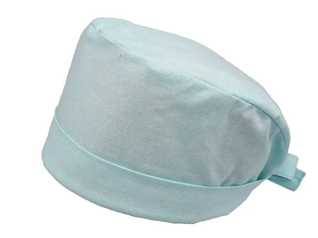 Lesleys OP-Haube für lange Haare Melange Hellblau - Stoff OP-Haube aus 100% Baumwolle
