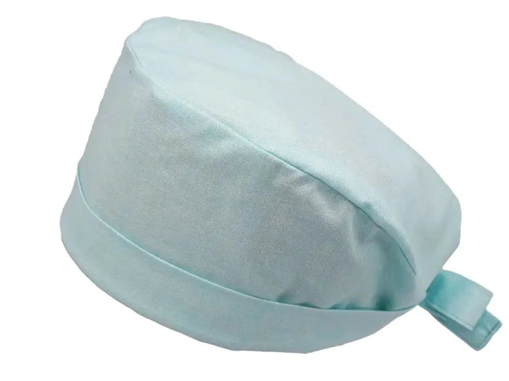 Lesleys OP-Haube für lange Haare Melange Hellblau - Stoff OP-Haube aus 100% Baumwolle