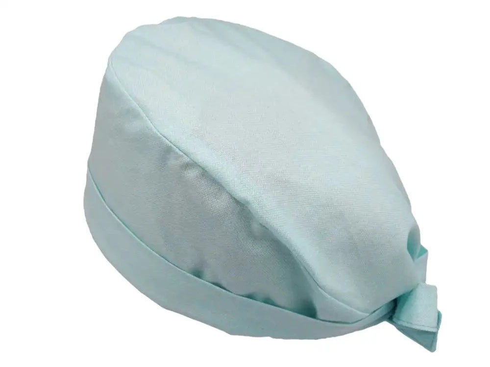 Lesleys OP-Haube für lange Haare Melange Hellblau - Stoff OP-Haube aus 100% Baumwolle
