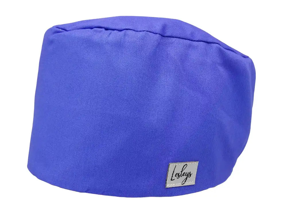 Komfort Stoff OP-Haube Azurblau für lange Haare aus Baumwolle - Lesleys
