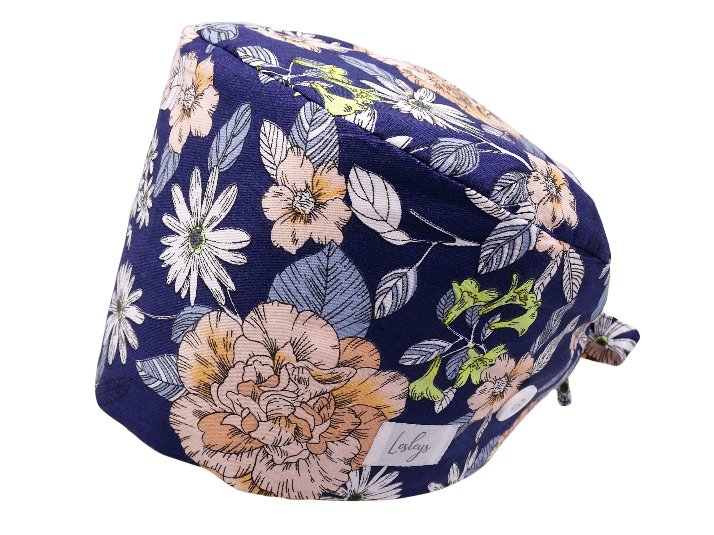 Bandana Stoff OP-Haube Pfingstrose für kurze Haare aus Baumwolle - Lesleys