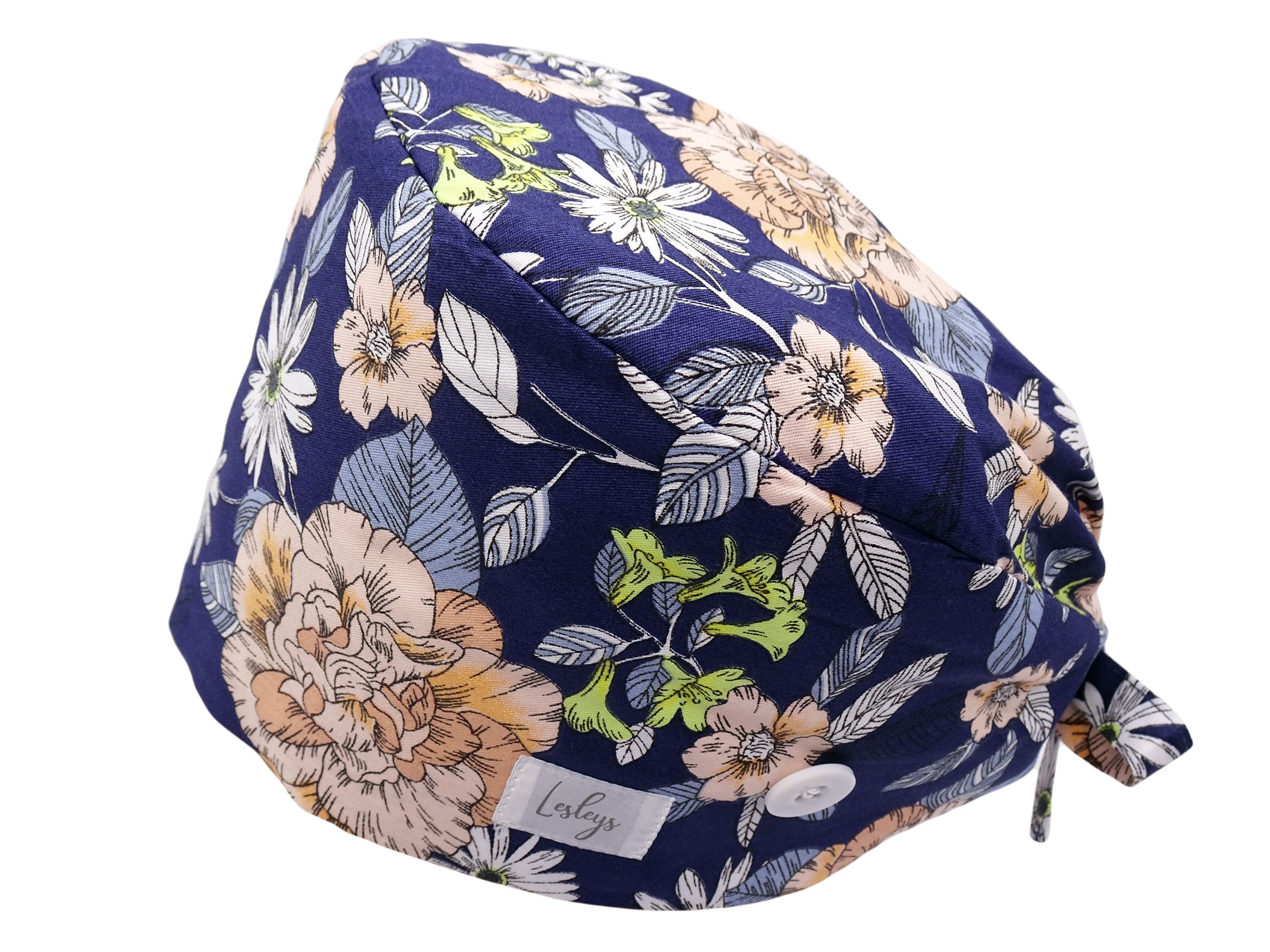 Bandana Stoff OP-Haube Pfingstrose für kurze Haare aus Baumwolle - Lesleys