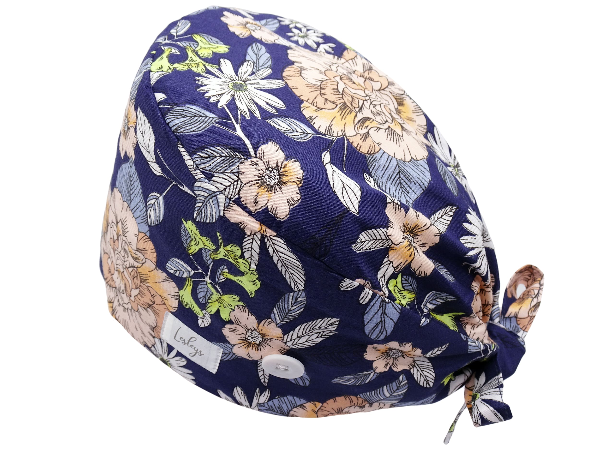 Bandana Stoff OP-Haube Pfingstrose für kurze Haare aus Baumwolle - Lesleys