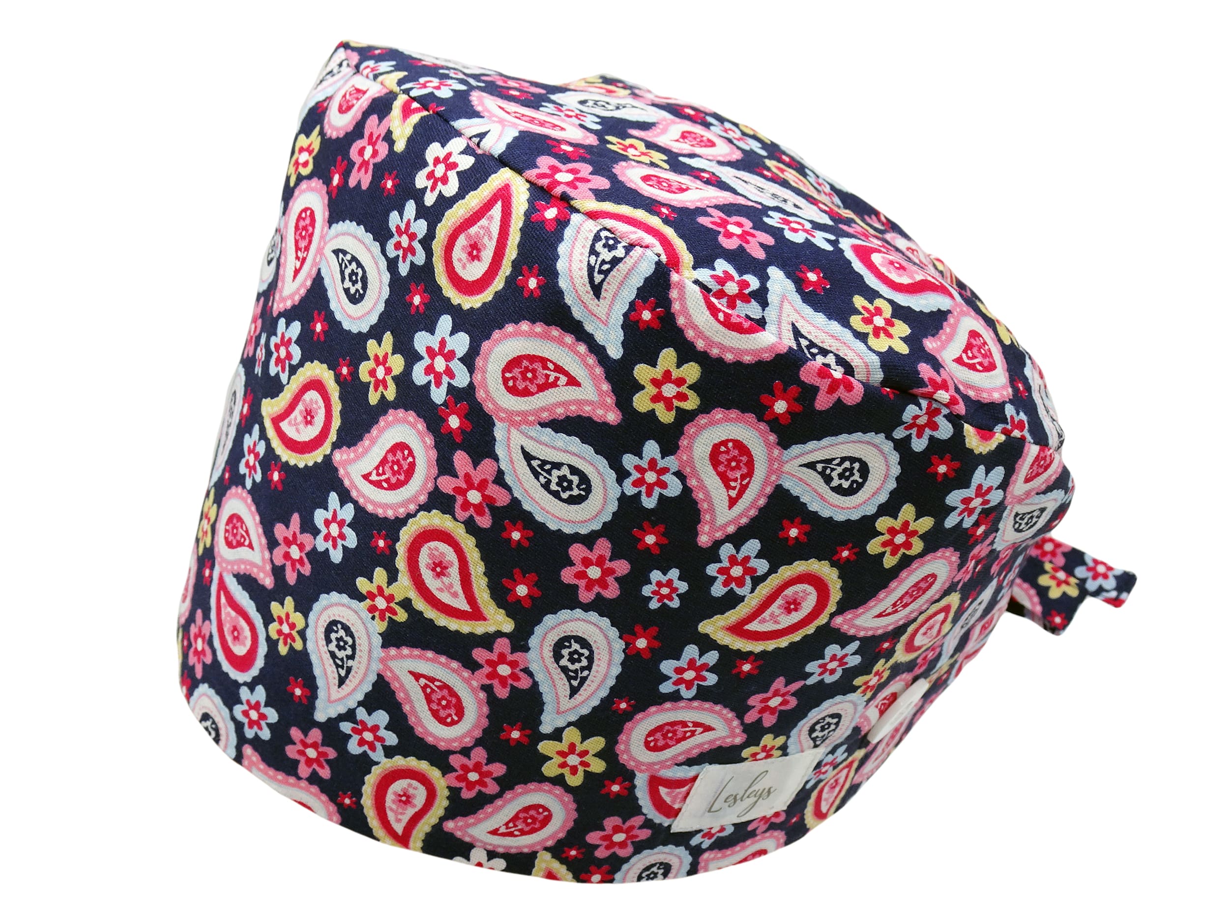 Bandana Stoff OP-Haube Rotes Paisley für kurze Haare aus Baumwolle - Lesleys