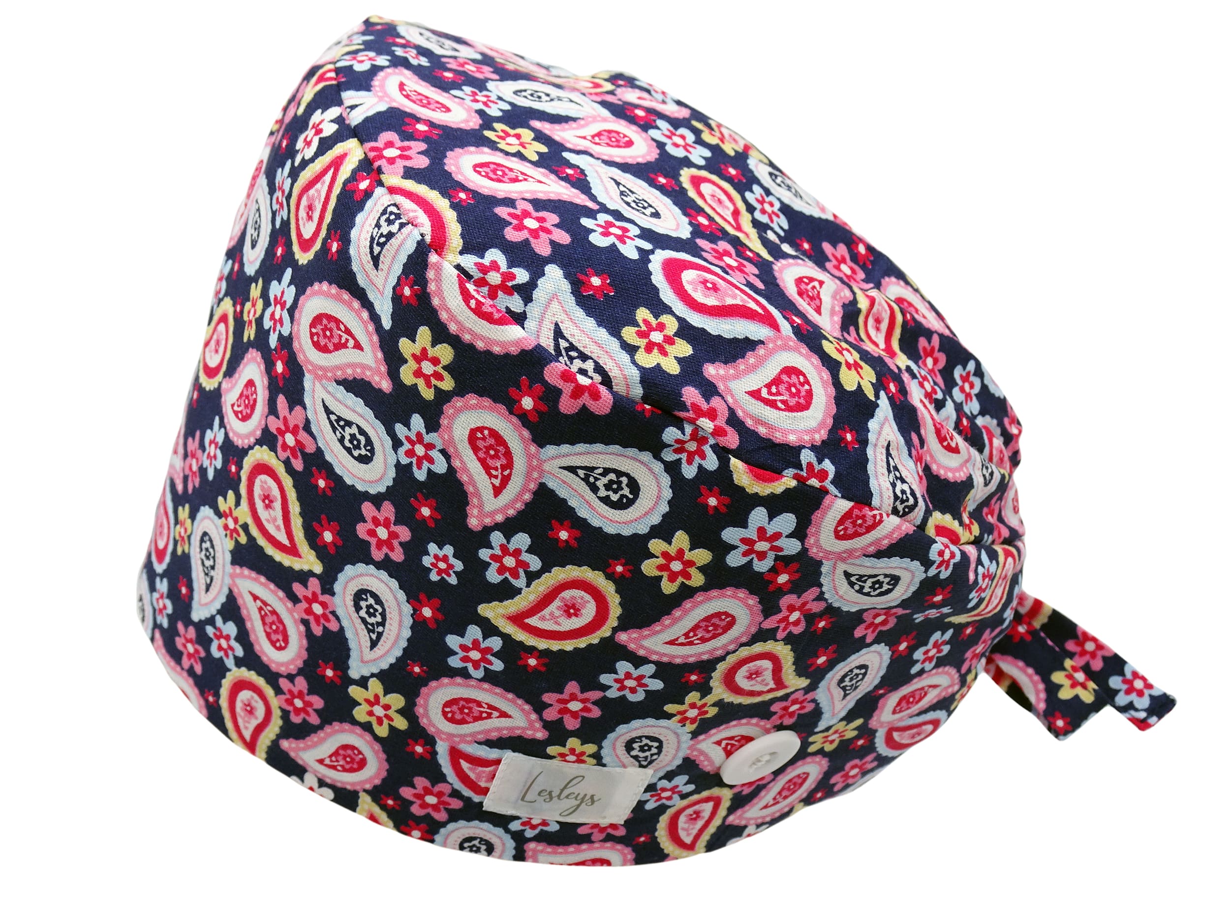 Bandana Stoff OP-Haube Rotes Paisley für kurze Haare aus Baumwolle - Lesleys