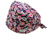 Bandana Stoff OP-Haube Rotes Paisley für kurze Haare aus Baumwolle - Lesleys