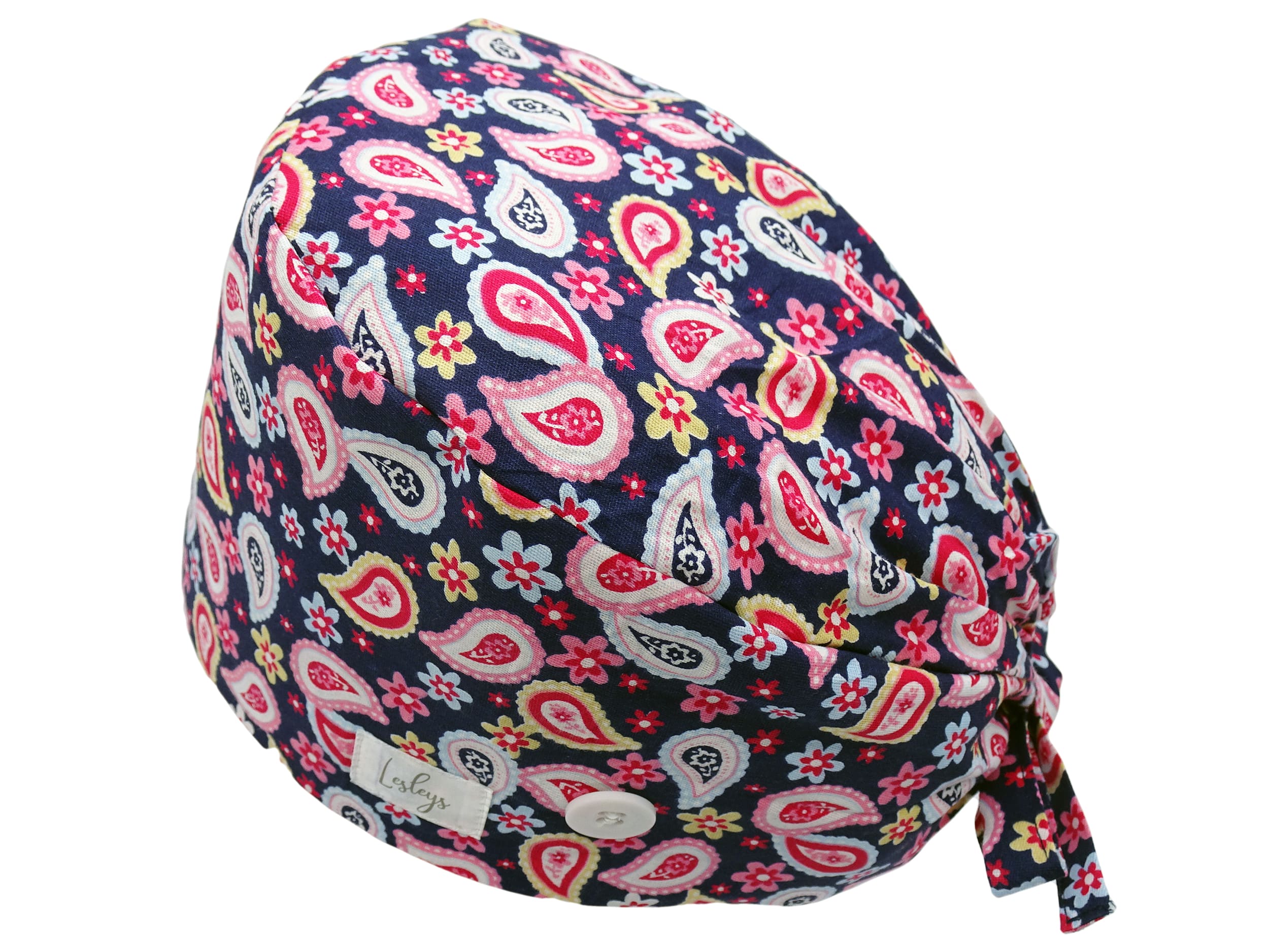 Bandana Stoff OP-Haube Rotes Paisley für kurze Haare aus Baumwolle - Lesleys