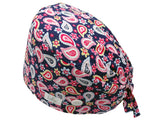 Bandana Stoff OP-Haube Rotes Paisley für kurze Haare aus Baumwolle - Lesleys