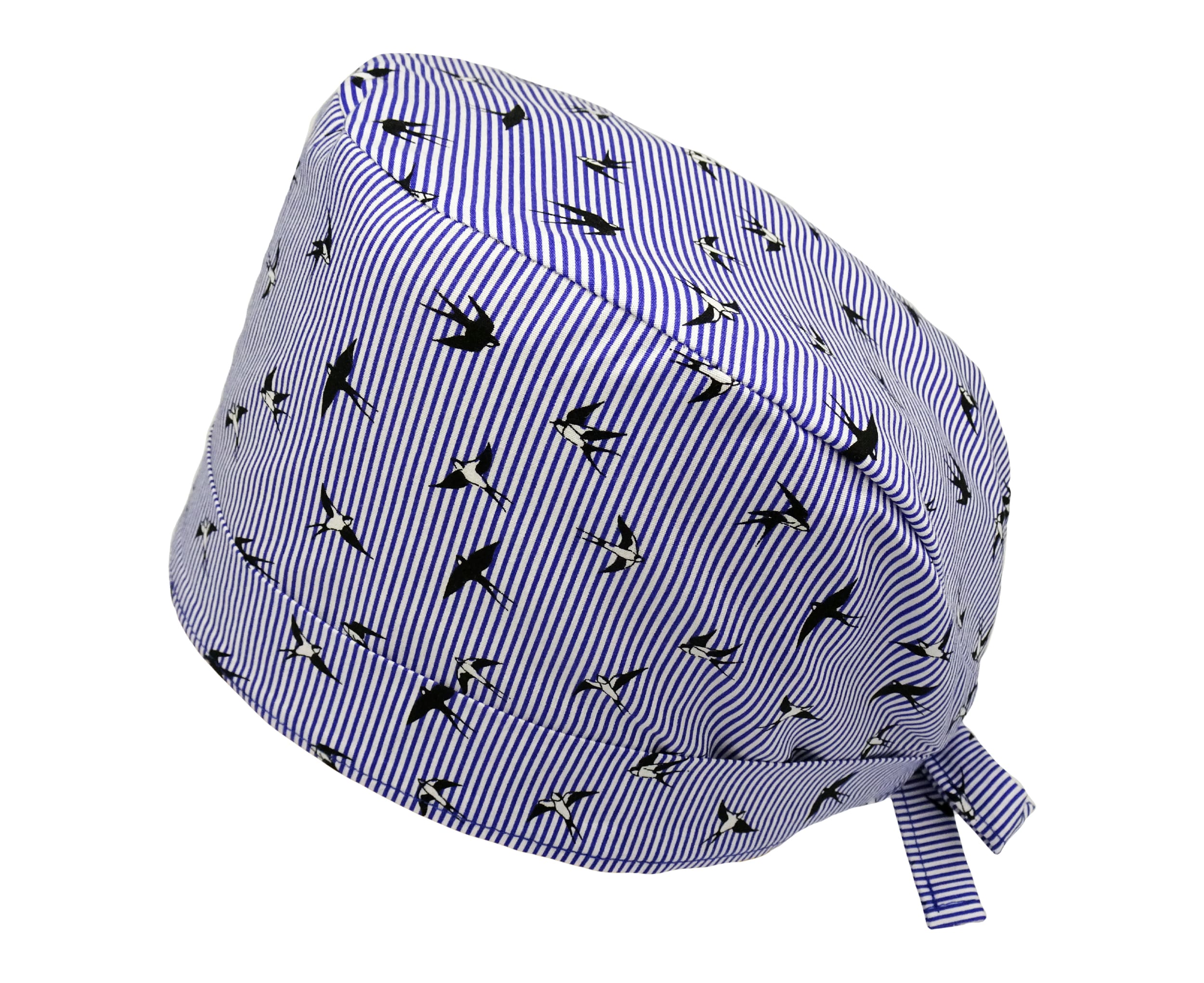 Lesleys OP-Haube für lange Haare Schwalbe - Stoff OP-Haube aus 100% Baumwolle
