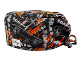 Stoff OP Haube aus Baumwolle skateboard. Bunte OP Muetze fuer Damen und Herren