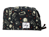 Stoff OP Haube aus Baumwolle Heavy Metal. Bunte OP Muetze fuer Damen und Herren