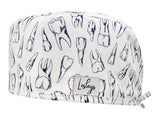 Stoff OP Haube aus Baumwolle Dents. Bunte OP Muetze fuer Damen und Herren