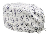 Stoff OP Haube aus Baumwolle Dents. Bunte OP Muetze fuer Damen und Herren