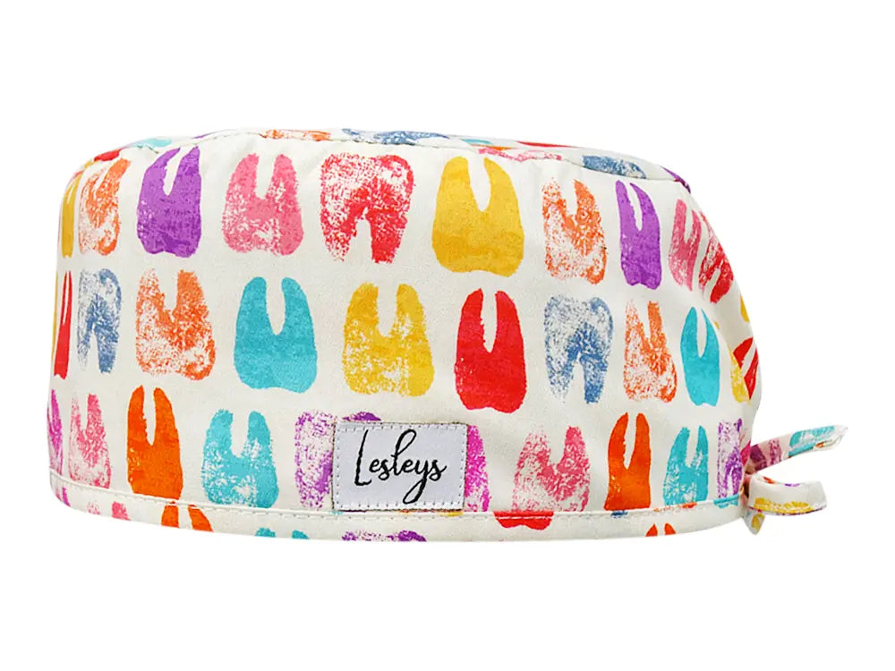 Stoff OP Haube aus Baumwolle Dentist Art. Bunte OP Muetze fuer Damen und Herren