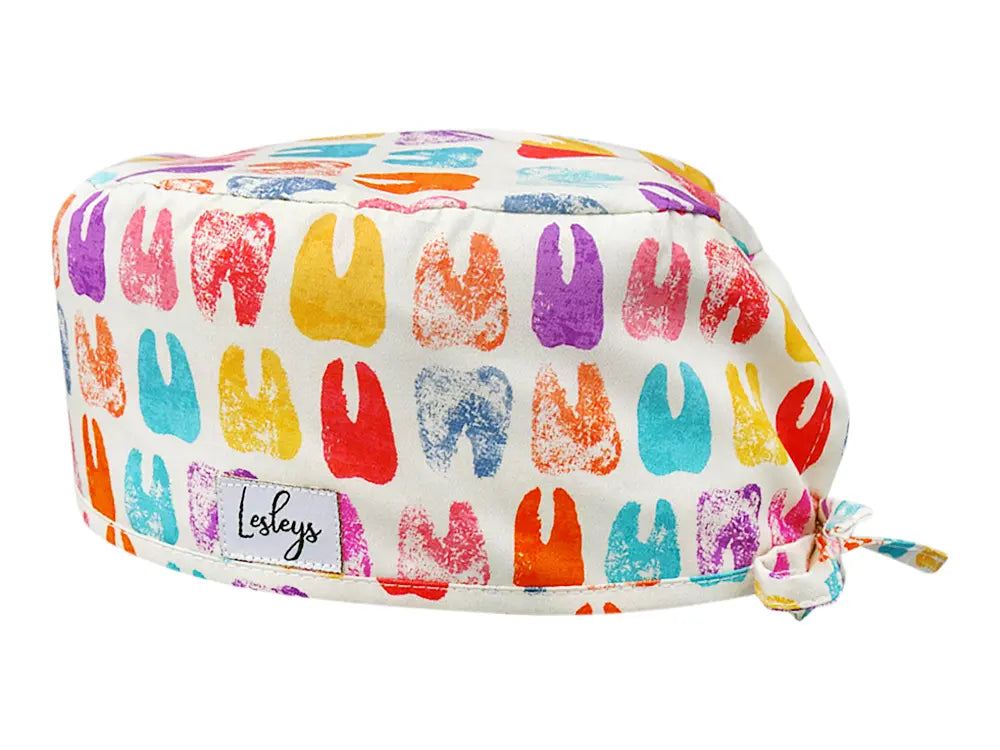 Stoff OP Haube aus Baumwolle Dentist Art. Bunte OP Muetze fuer Damen und Herren