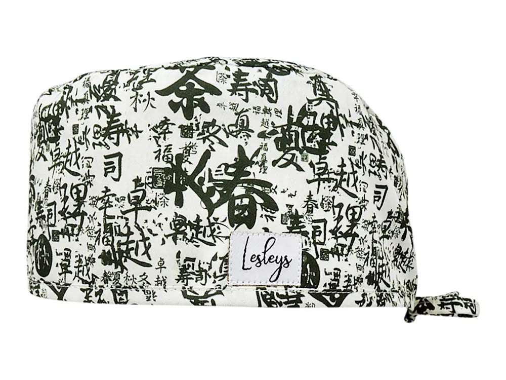 Stoff OP Haube aus Baumwolle Japanisch. Bunte OP Muetze fuer Damen und Herren