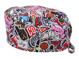 Stoff OP Haube aus Baumwolle College. Bunte OP Muetze fuer Damen und Herren