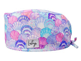 Stoff OP Haube aus Baumwolle muscheln. Bunte OP Muetze fuer Damen und Herren