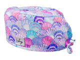 Stoff OP Haube aus Baumwolle muscheln. Bunte OP Muetze fuer Damen und Herren