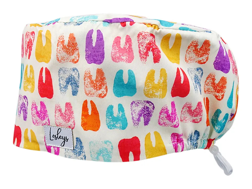 Stoff OP Haube aus Baumwolle Dentist Art. Bunte OP Muetze fuer Damen und Herren