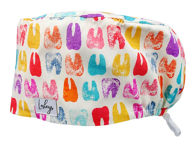 Stoff OP Haube aus Baumwolle Dentist Art. Bunte OP Muetze fuer Damen und Herren