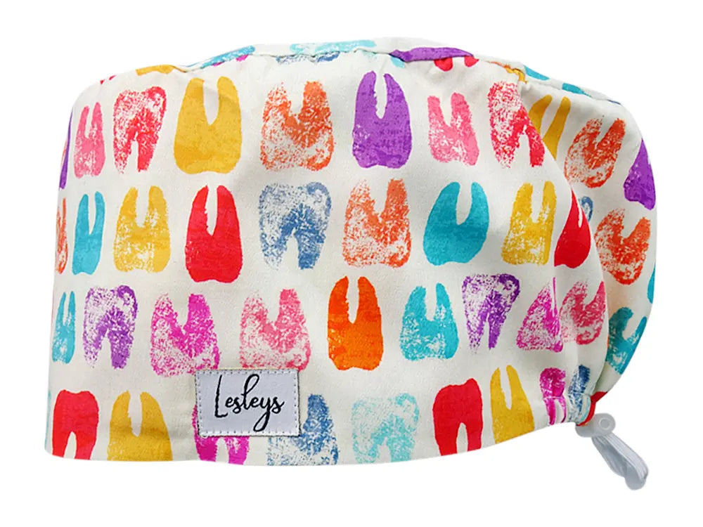 Stoff OP Haube aus Baumwolle Dentist Art. Bunte OP Muetze fuer Damen und Herren