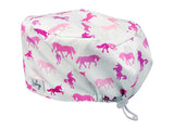 Stoff OP Haube aus Baumwolle Einhorn Herde. Bunte OP Muetze fuer Damen und Herren
