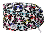 Stoff OP Haube aus Baumwolle cool panda. Bunte OP Muetze fuer Damen und Herren