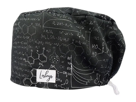 Stoff OP Haube aus Baumwolle Chemie Notiz. Bunte OP Mütze für Damen und Herren
