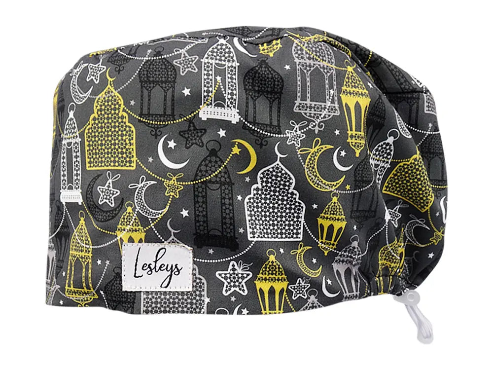 Stoff OP Haube aus Baumwolle Kursi. Bunte OP Muetze fuer Damen und Herren