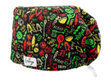 Stoff OP Haube aus Baumwolle turkish delight. Bunte OP Muetze fuer Damen und Herren