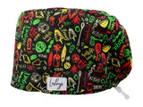 Stoff OP Haube aus Baumwolle turkish delight. Bunte OP Muetze fuer Damen und Herren